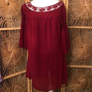 Heart & Soul Maroon Dress Sz M (A)